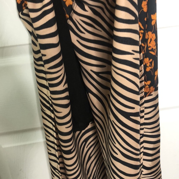 Lulus asymmetrical floral & zebra print long dress - S - Picture 11 of 11